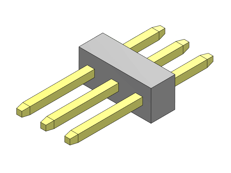 pitch 1.00mm pin header single row dip type connector