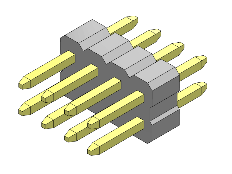 pitch 1.00mm pin header dual row dip type connector