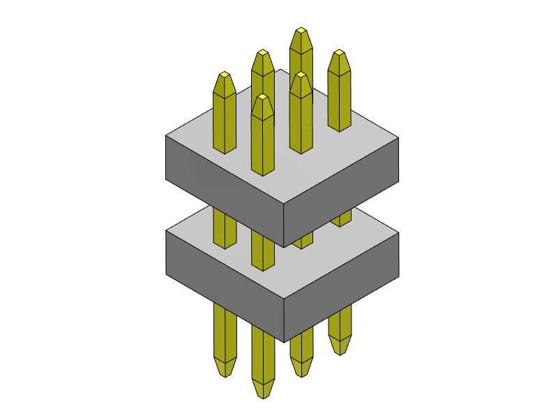 pitch 1.00mm pin header dual row dip type connector