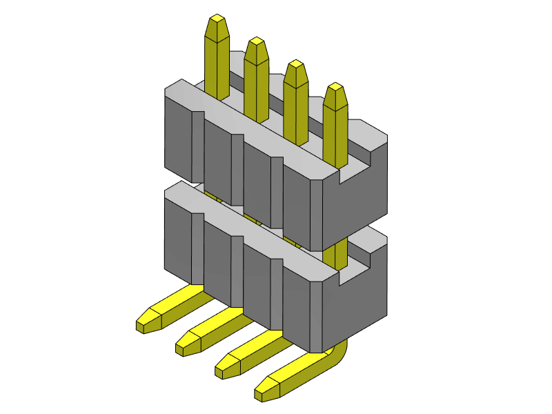 pitch 1.27mm pin header single row r/a type connector