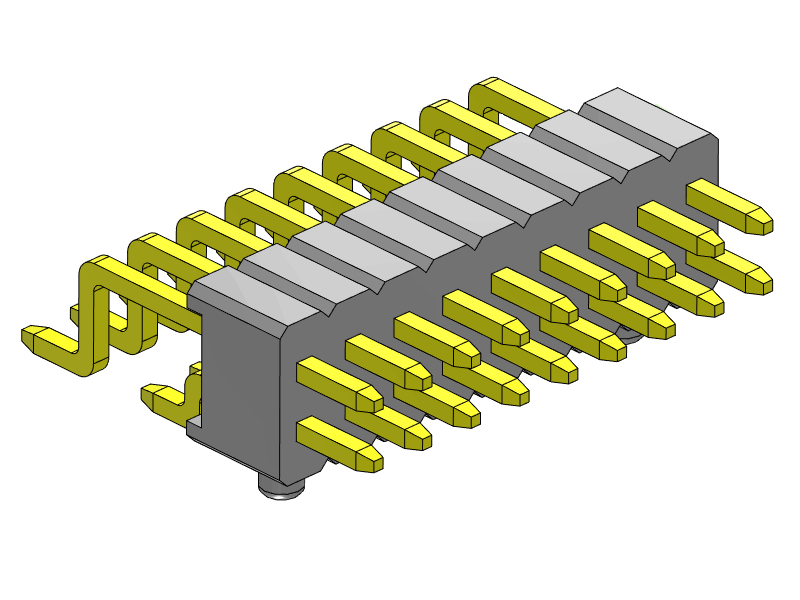 pitch 1.27mm pin header dual row smt r/a type connector