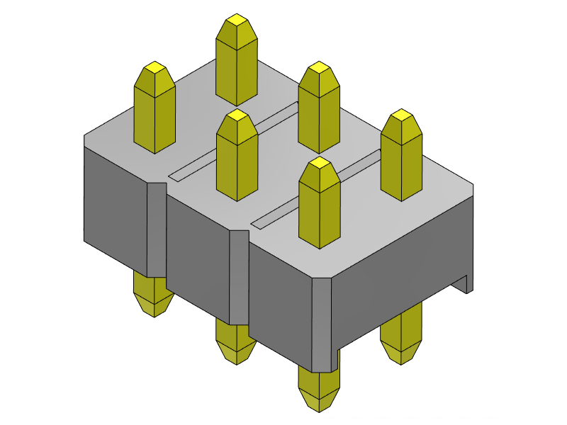 pitch 2.54mm pin header dual row dip type connector