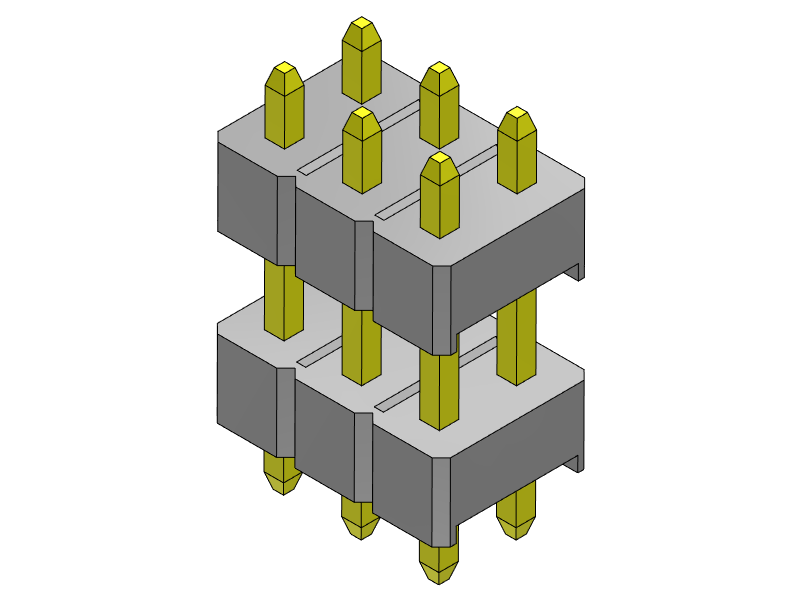 pitch 2.54mm pin header dual row dip type connector