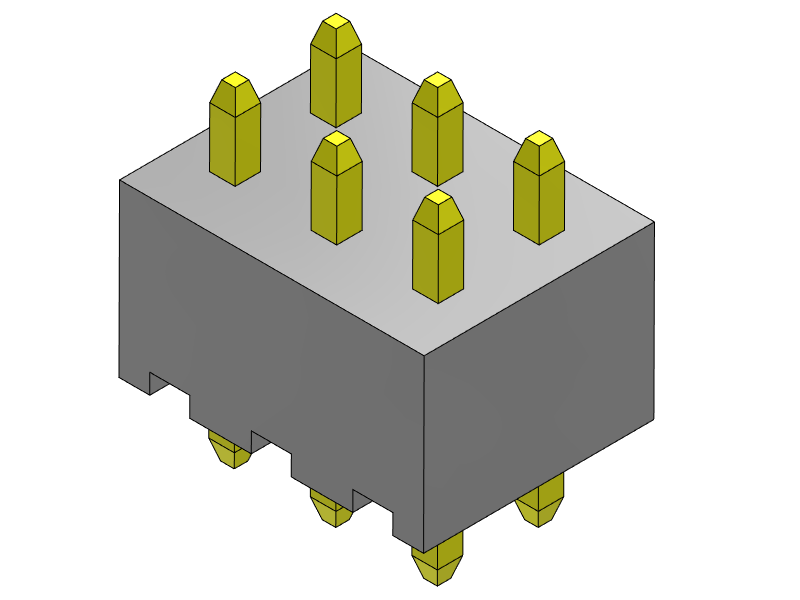 pitch 2.54mm pin header dual row dip type connector