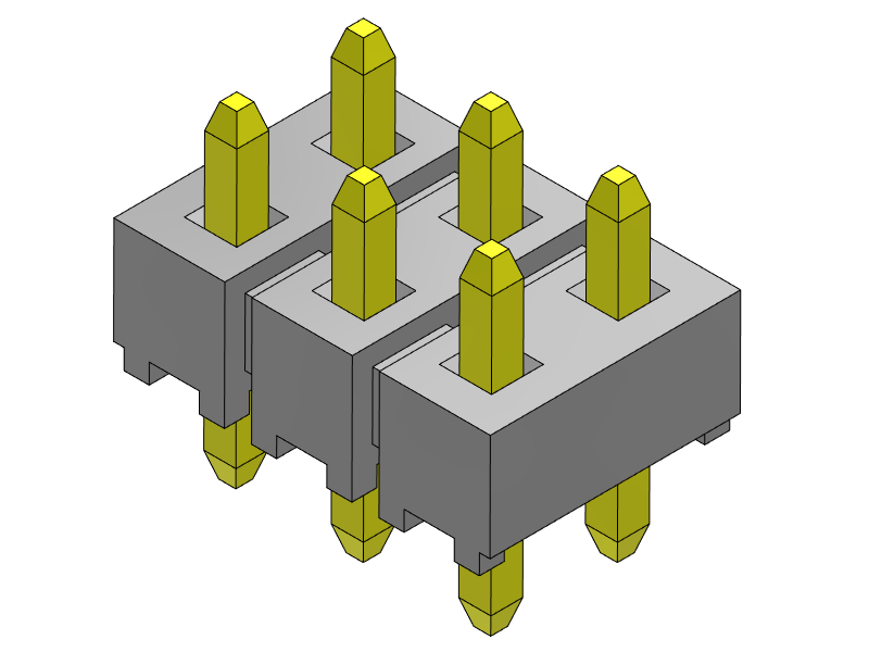 pitch 2.54mm pin header dual row dip type connector