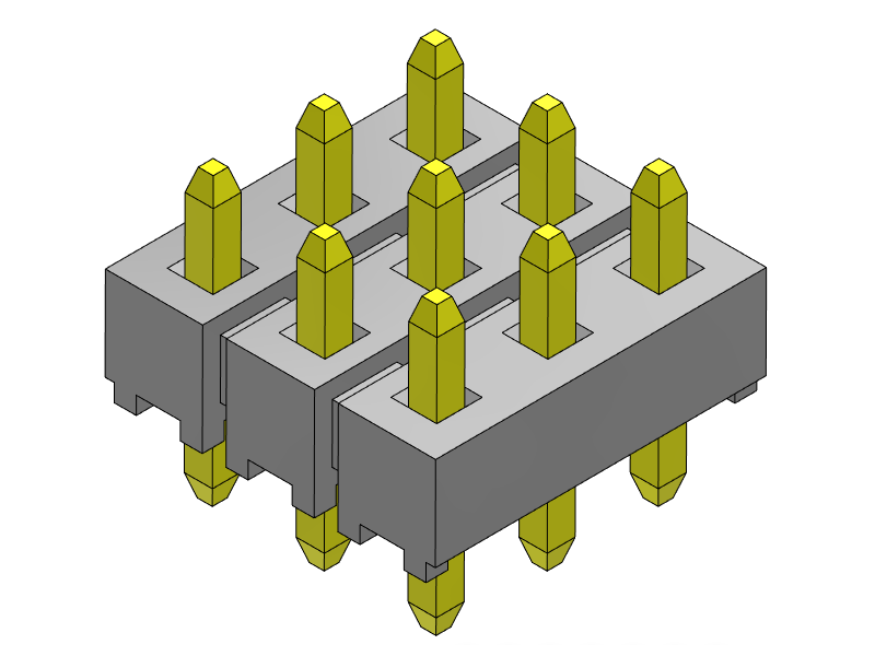 pitch 2.54mm pin header triple row dip type connector