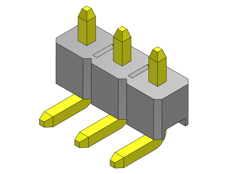 pitch 2.54mm pin header single row r/a type connector