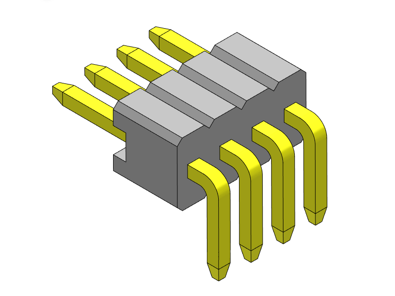 pitch 1.27mm pin header single row r/a type connector