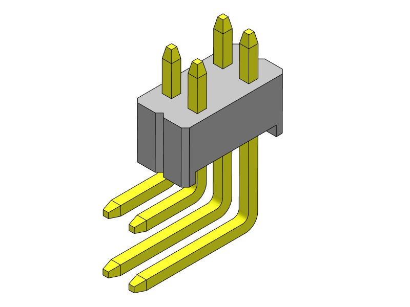 pitch 1.27mm pin header dual row r/a type connector