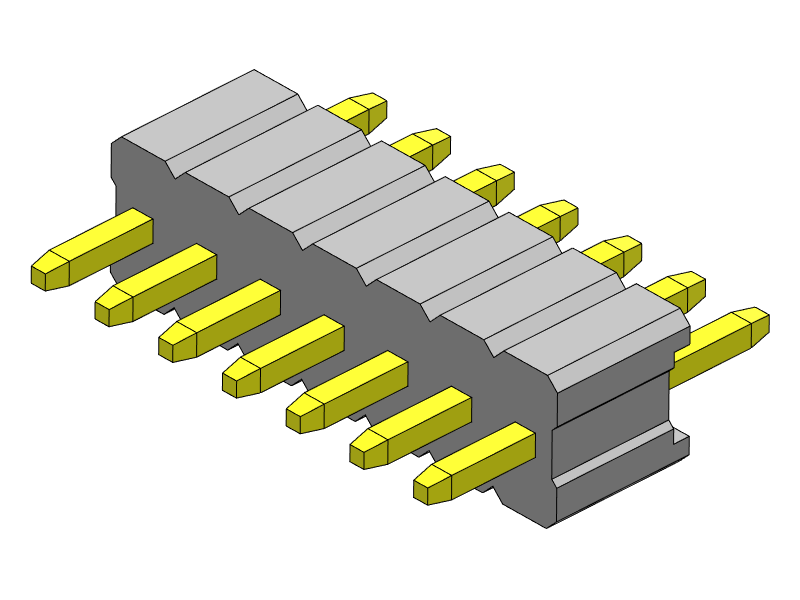 pitch 1.27mm pin header single row dip type connector