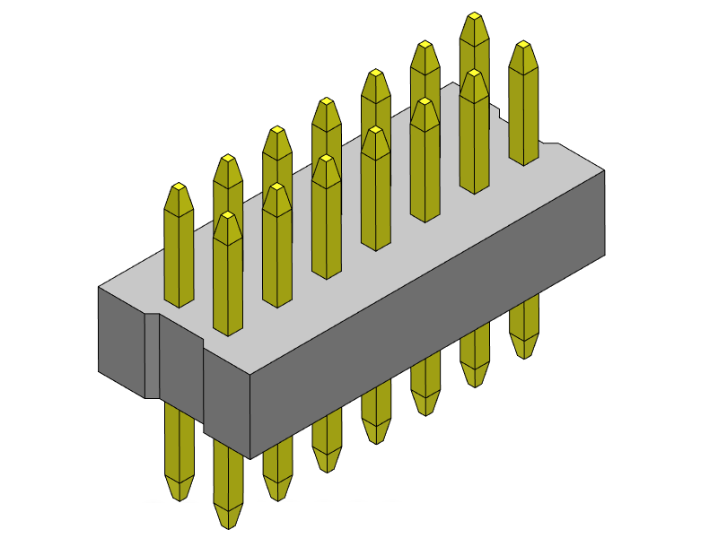 pitch 1.00mm pin header dual row dip type connector