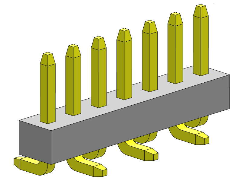 pitch 1.00mm pin header single row smt type connector