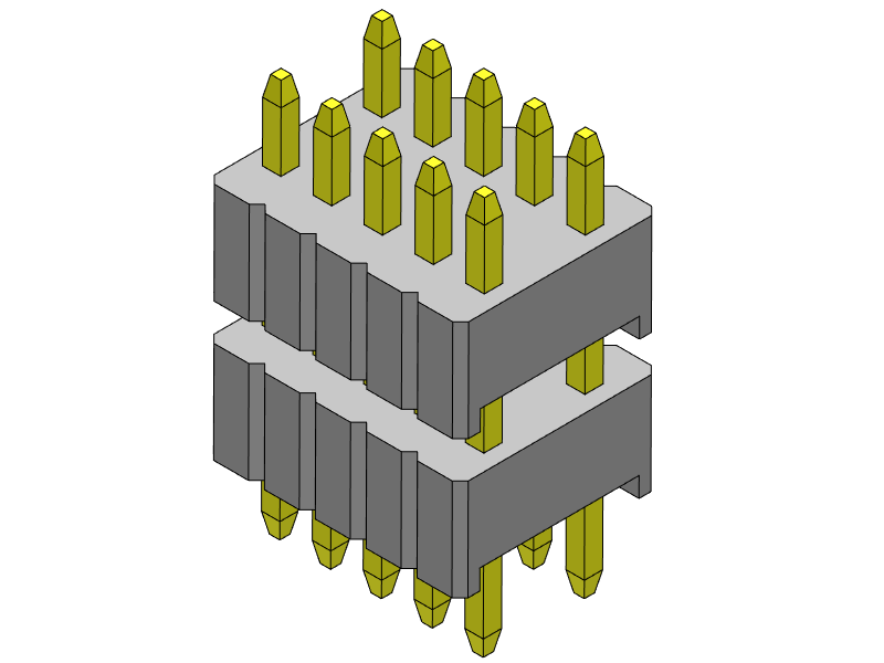 pitch 1.27mm pin header dual row dip type connector