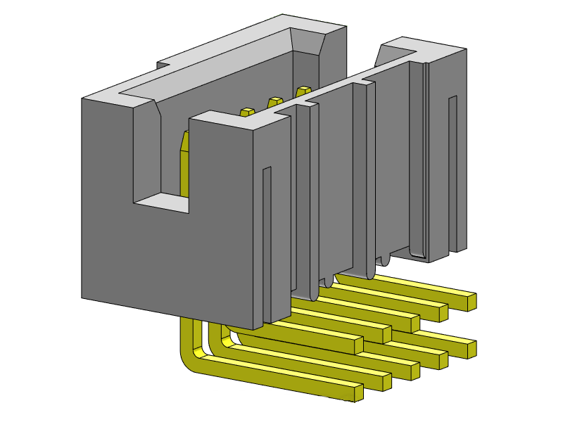 pitch 1.27mm pin header dual row r/a type connector