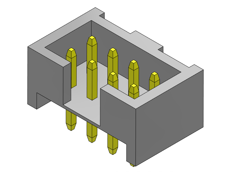 pitch 2.00mm pin header dual row dip type connector