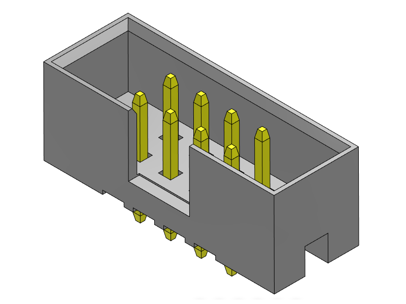 pitch 2.00mm pin header dual row dip type connector