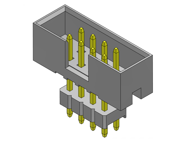 pitch 2.00mm pin header dual row dip type connector