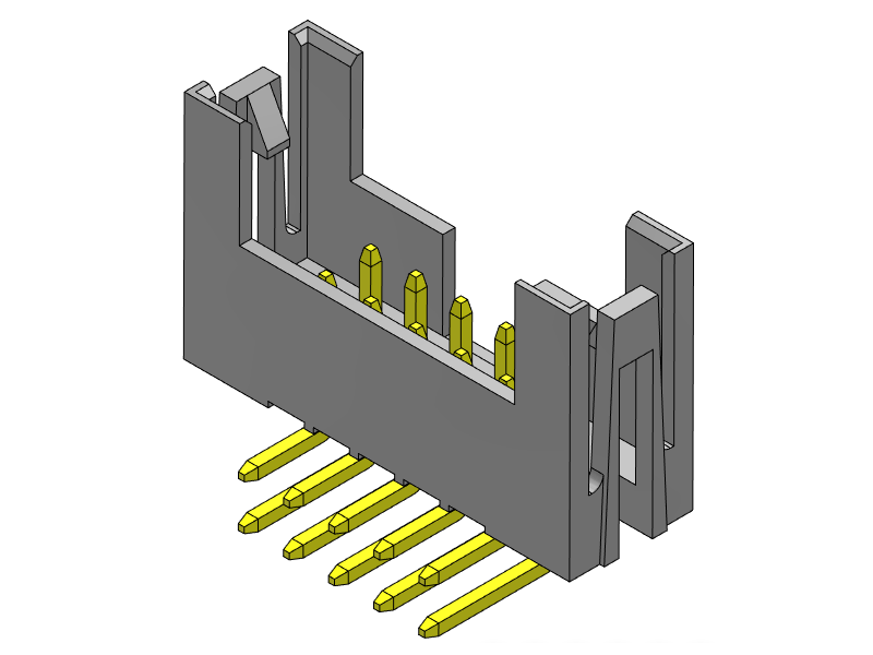 pitch 2.00mm pin header dual row r/a type connector