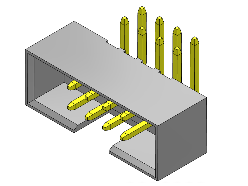 pitch 2.00mm pin header dual row r/a type connector