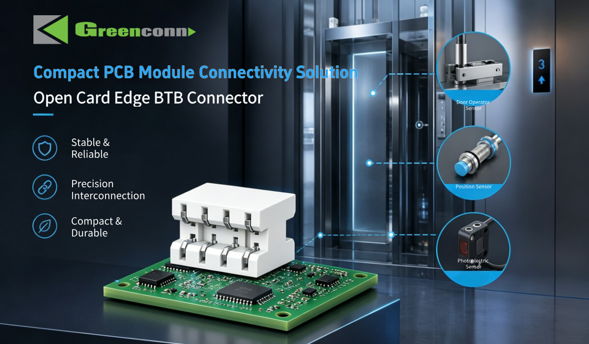 Greenconn Open Card Edge Board-to-Board Connector for Compact PCB Applications