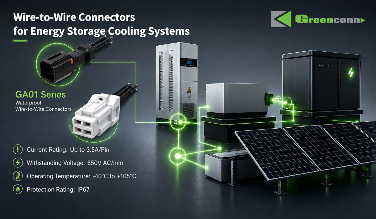 GA01 Series Waterproof Wire-to-Wire Connector for Solar Energy Storage Air Cooling Systems