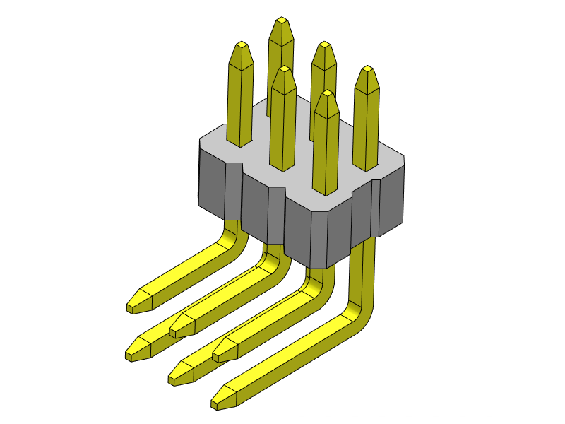 pitch 1.00mm pin header dual row r/a type connector