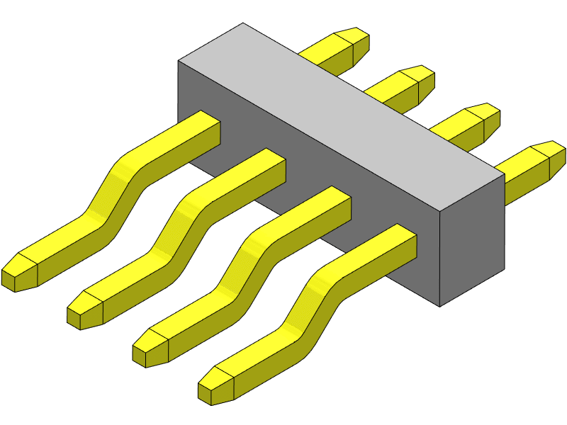 pitch 1.00mm pin header single row smt r/a type connector