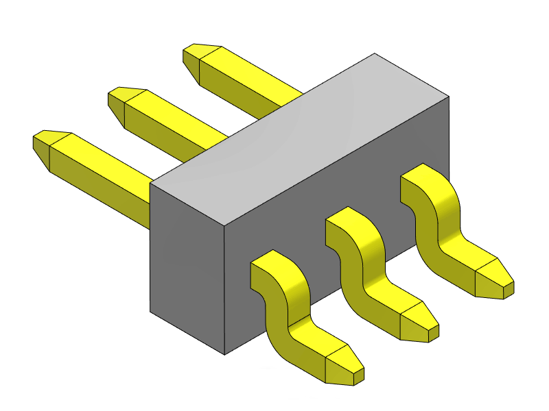 pitch 1.00mm pin header single row smt r/a type connector