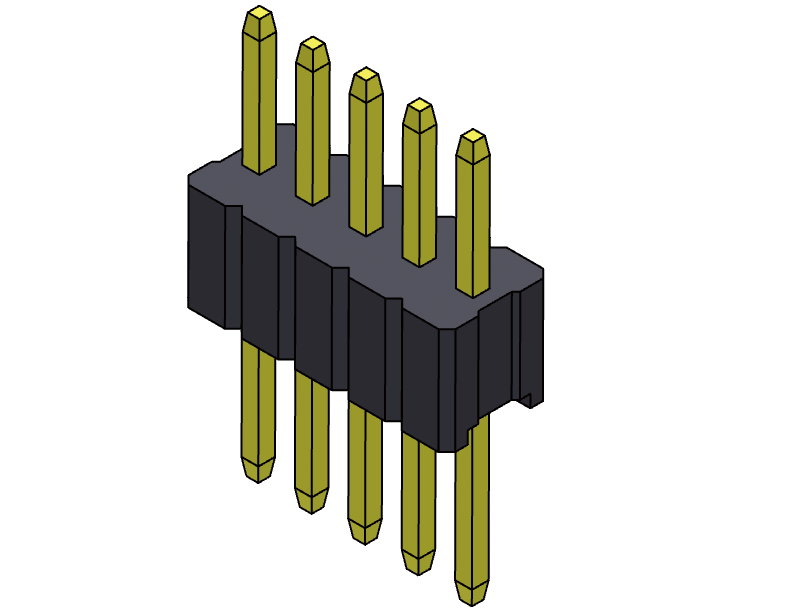 pitch 1.27mm pin header single row dip type connector