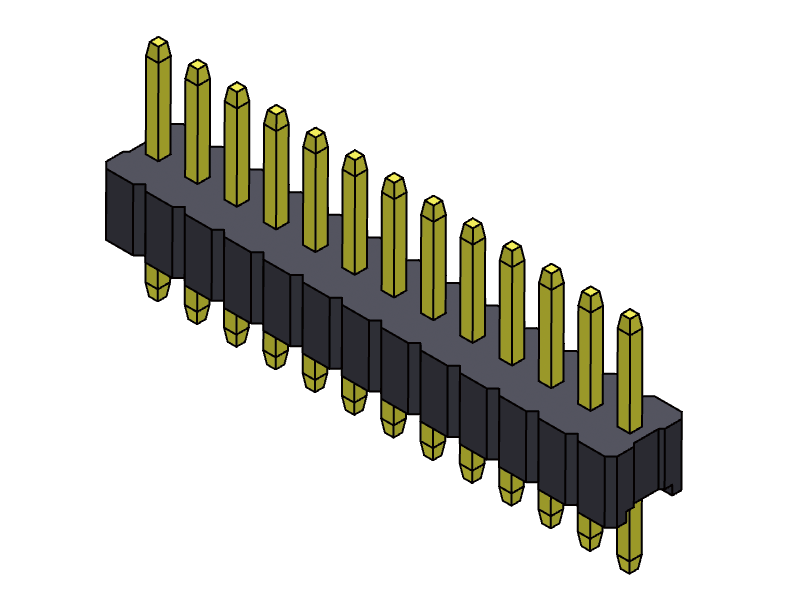 pitch 1.27mm pin header single row dip type connector