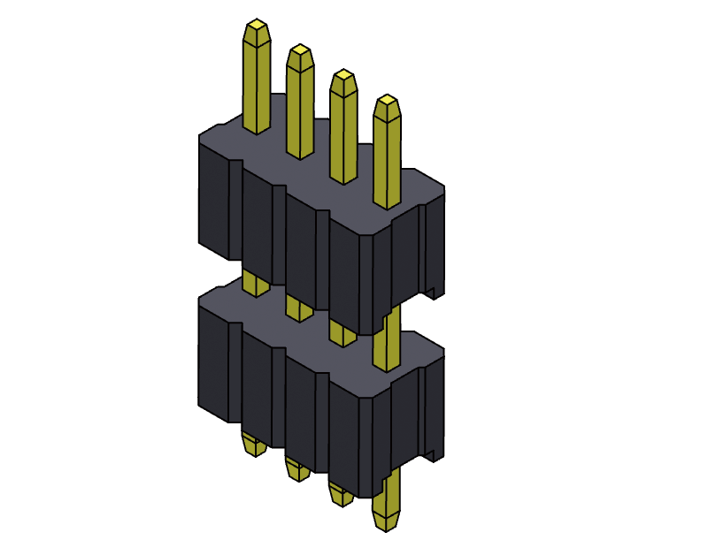 pitch 1.27mm pin header single row dip type connector