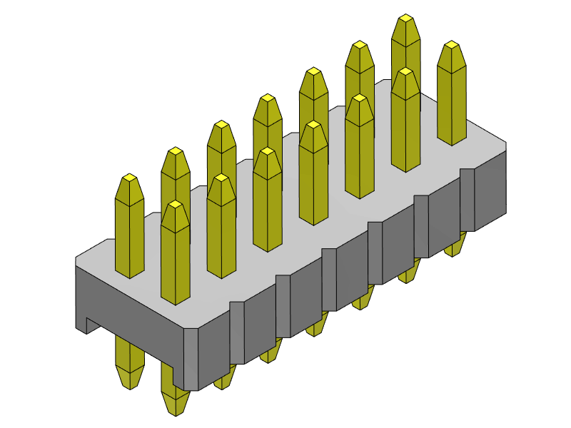 pitch 1.27mm pin header dual row dip type connector