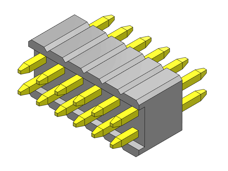 pitch 1.27mm pin header dual row dip type connector