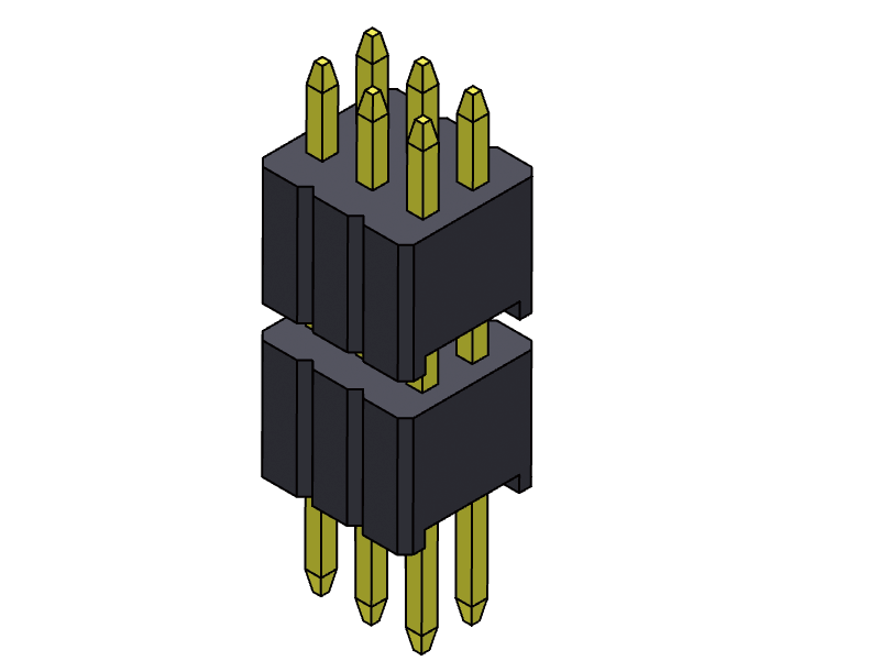 pitch 1.27mm pin header dual row dip type connector