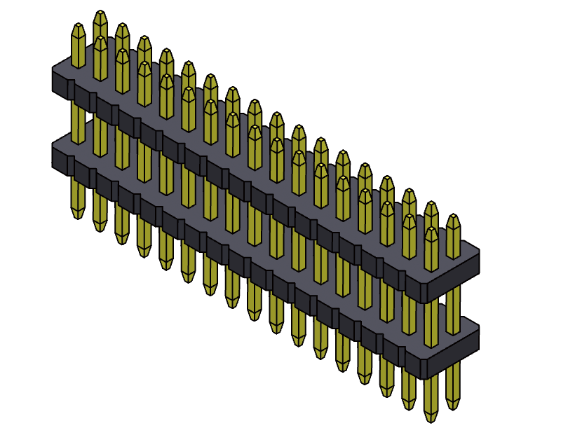 pitch 1.27mm pin header dual row dip type connector