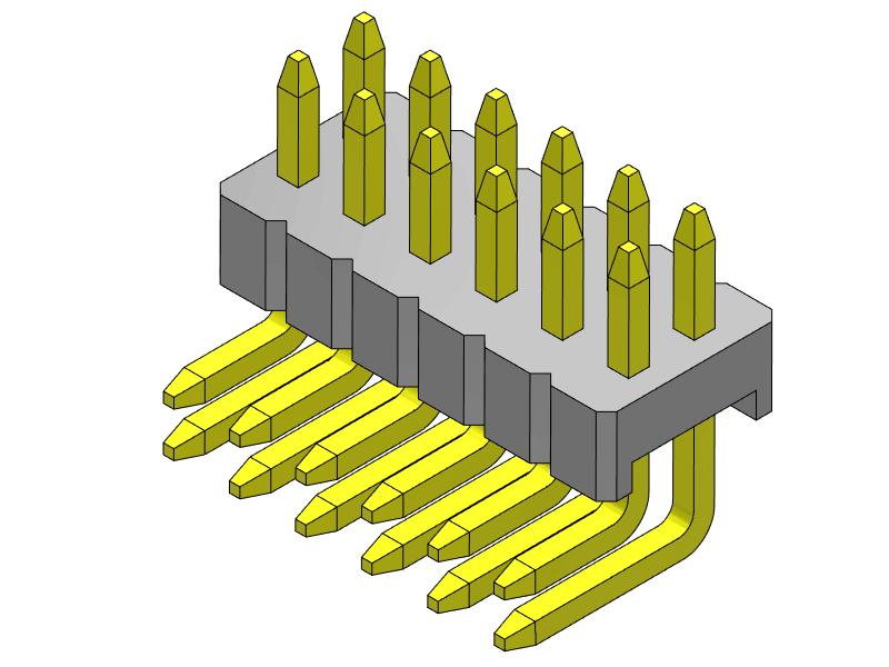 pitch 1.27mm pin header dual row r/a type connector