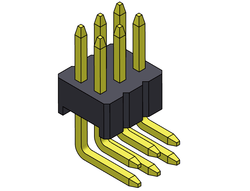 pitch 1.27mm pin header dual row r/a type connector