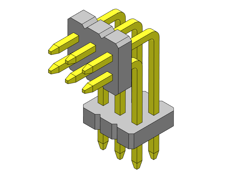 pitch 1.27mm pin header dual row r/a type connector