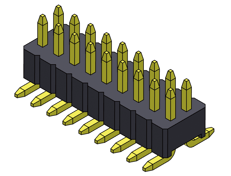 pitch 1.27mm pin header dual row smt type connector