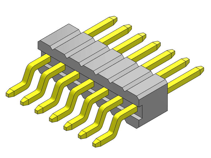 pitch 1.27mm pin header single row smt r/a type connector