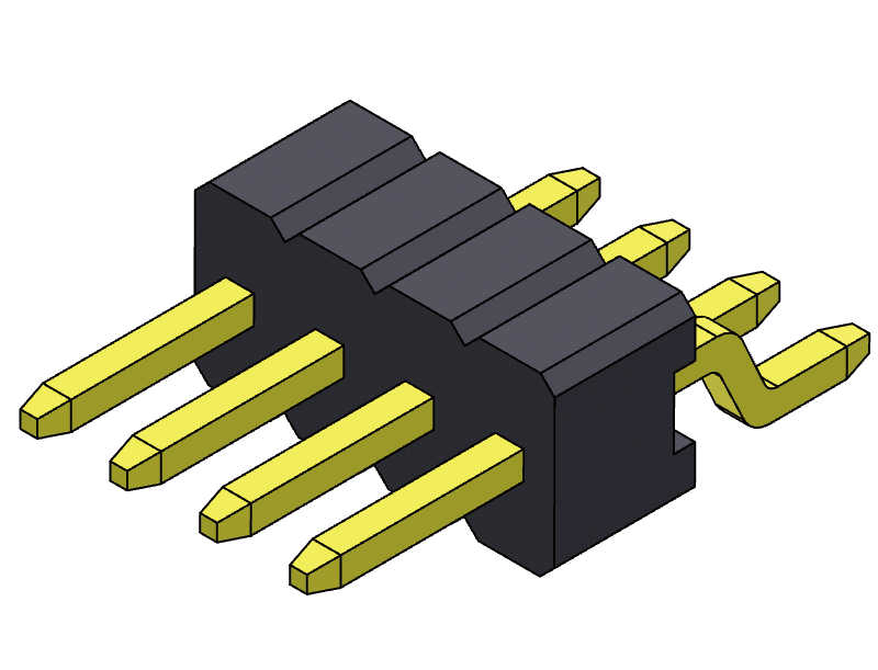 pitch 1.27mm pin header single row smt r/a type connector