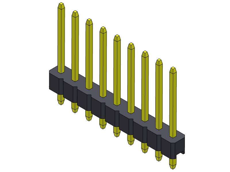 pitch 2.00mm pin header single row dip type connector