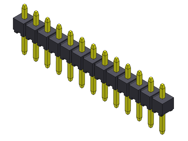 pitch 2.00mm pin header single row dip type connector