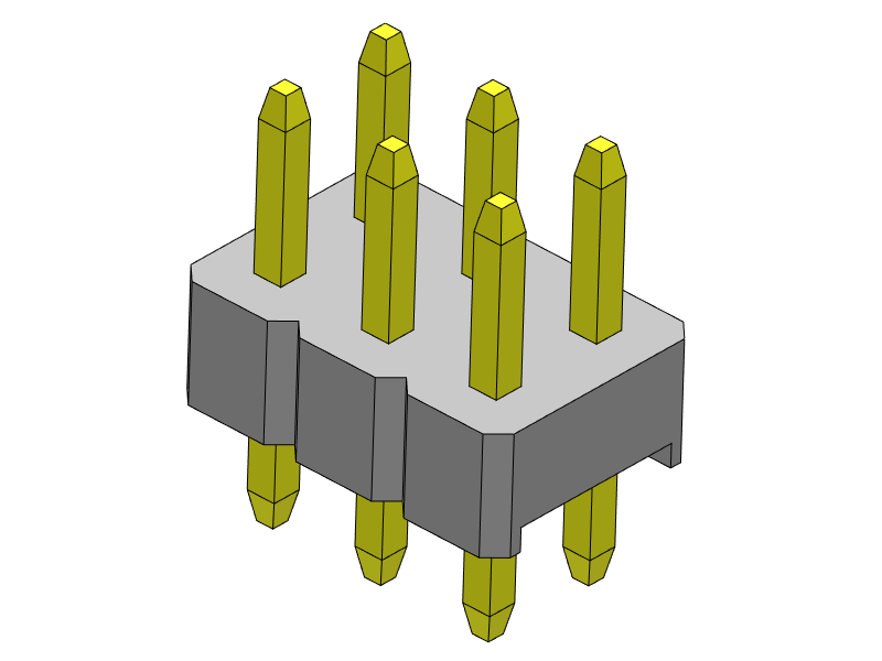 pitch 2.00mm pin header dual row dip type connector