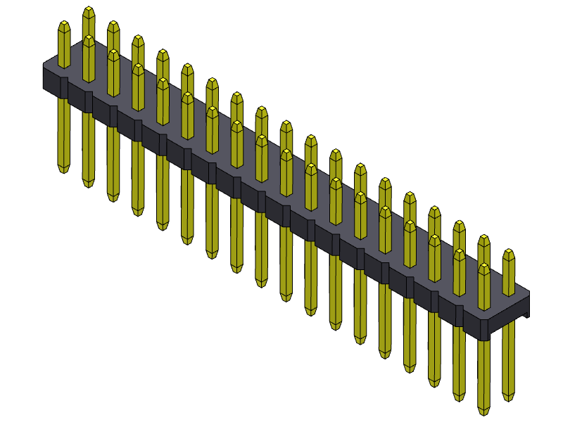 pitch 2.00mm pin header dual row dip type connector