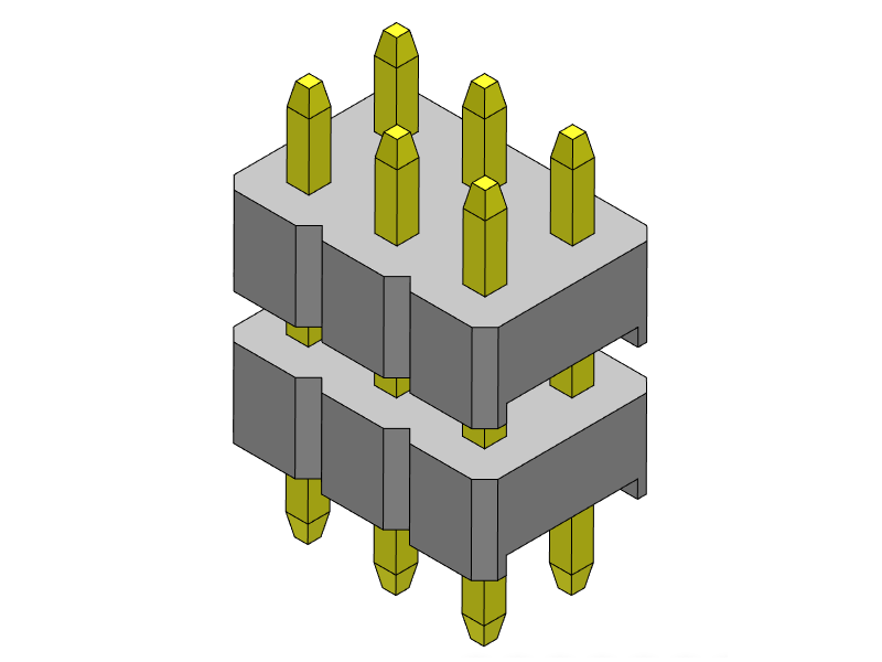 pitch 2.00mm pin header dual row dip type connector