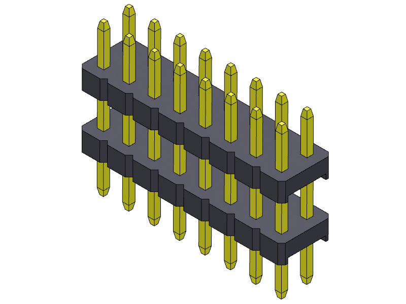 pitch 2.00mm pin header dual row dip type connector