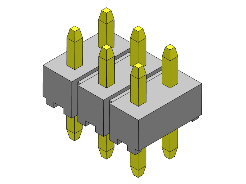 pitch 2.00mm pin header dual row dip type connector