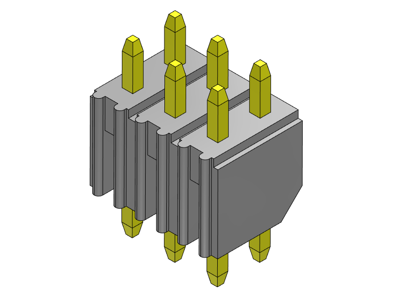 pitch 2.00mm pin header dual row dip type connector