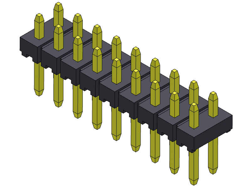 pitch 2.00mm pin header dual row dip type connector